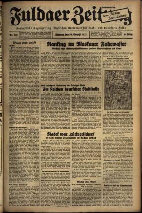 Ausgabe vom Montag, den 30. August 1937.