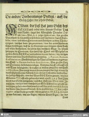 Die andere Vorbereitungs-Predigt, auff die Gesetz-Lehre der zehen Gebot