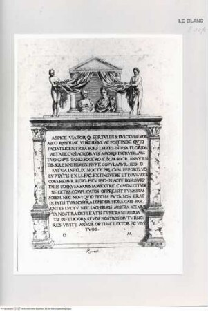 Monumenta clarorum doctrina praecipuè ..., Tafel 90: Grabmal des Servius Tullius(?) in Rom