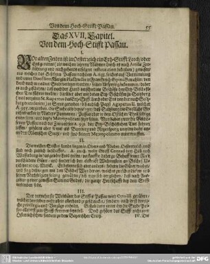 Das XVII. Capitel. Von dem Hoch-Stifft Passau