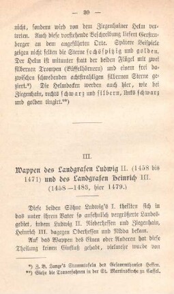 III. Wappen des Landgrafen Ludwig II. (1458 bis 1471) und des Landgrafen Heinrich III. (1458-1483), hier 1479.)
