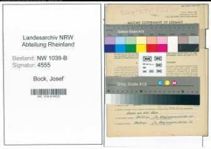 Entnazifizierung Josef Bock , geb. 06.10.1890 (Elektriker)