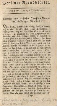 69tes Blatt. Den 19ten December 1810.