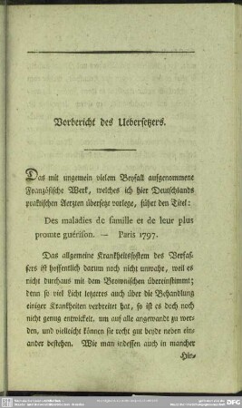 Vorbericht des Uebersetzers