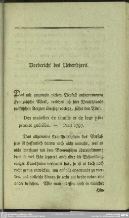 Vorbericht des Uebersetzers