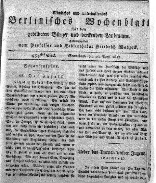 434stes Stueck, Sonnabend, den 26. April 1817