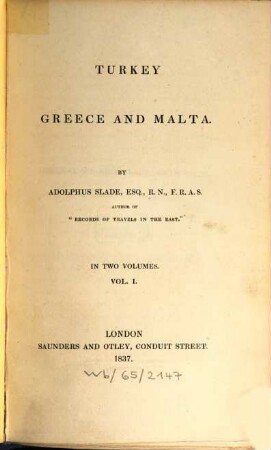 Turkey, Greece and Malta, 1