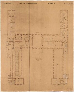 Dienstwohnung des Reichsaußenministers Joachim von Ribbentrop, Berlin-Mitte Umbau: Obergeschoss: Grundriss mit Möblierungsplan 1:100