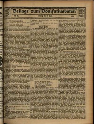 Zweite Ausgabe vom Sonntag, den 08. Juni 1913.