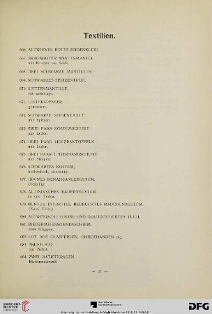 Textilien (Nr. 666-692)