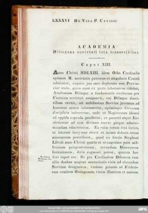 Academia Dilingana societati tota transcribitur. Caput XIII.