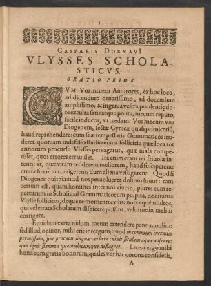 Casparis Dornavi Ulysses Scholasticus.