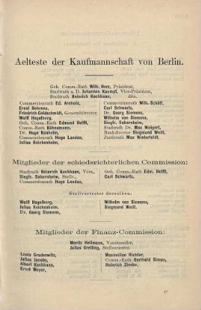 Aelteste der Kaufmannschaft von Berlin