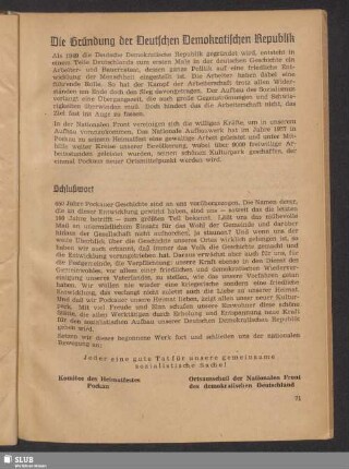 Die Gründung der Deutschen Demokratischen Republik
