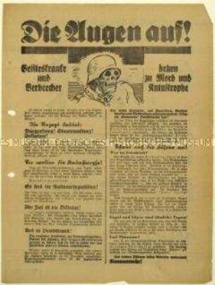 Flugblatt der SPD gegen die NSDAP und Aufruf zur sächsischen Landtagswahl 1929