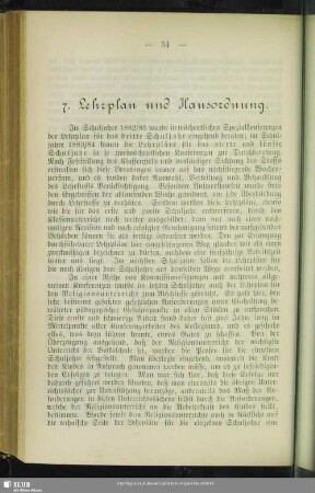7. Lehrplan und Hausordnung