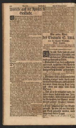 Der ander Theil des Evangelii S. Lucä, von der Apostel Geschicht.