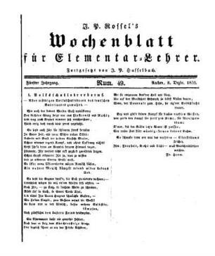 Volksschullehrerberuf : allen würdigen Volksschullehrern des teutschen Vaterlandes geweihet