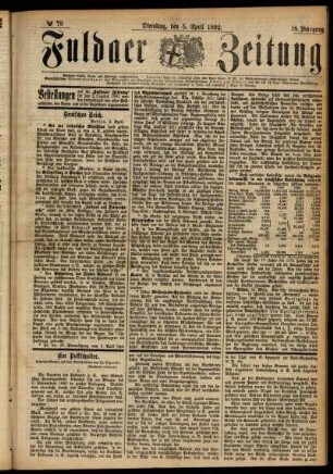 Ausgabe vom Dienstag, den 05. April 1892.
