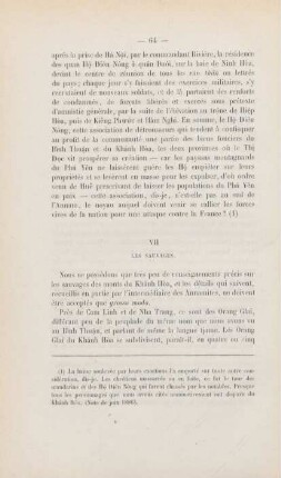 VII Les sauvages