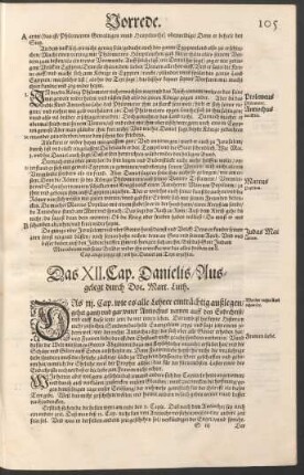 Das XII. Cap. Danielis/ Ausgelegt durch Doc. Mart. Luth.