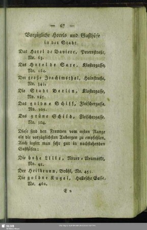 Vorzügliche Hotels und Gasthöfe in der Stadt
