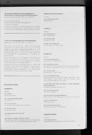 Berufung eines Mitglieds des Ehrengerichtshofs für Rechtsanwälte bei dem Hanseatischen Oberlandesgericht