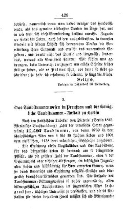 Das Taubstummenwesen in Preussen und die Königliche Taubstummen-Anstalt zu Berlin