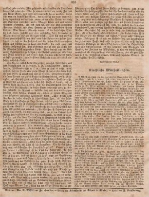 316 Kirchliche Mittheilungen