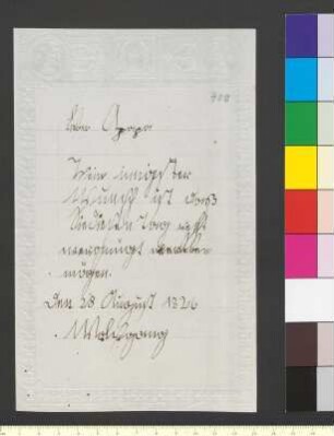 Brief von Goethe, Wolfgang Maximilian von an Goethe, Johann Wolfgang von