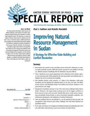 Improving natural resource management in Sudan : a strategy for effective state building and conflict resolution