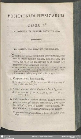 Liber I. De Corpore In Genere Consideratio