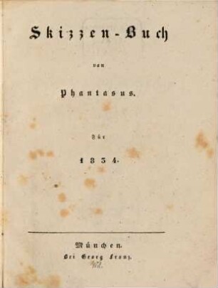 Skizzen-Buch : für 1834