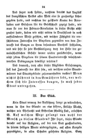 III. Das Glück