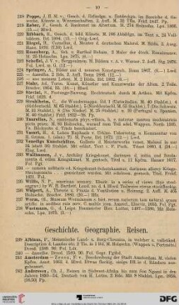 Geschichte. Geographie. Reisen (Nr. 239-837)
