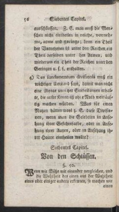 Siebentes Capitel. Von den Schlüssen