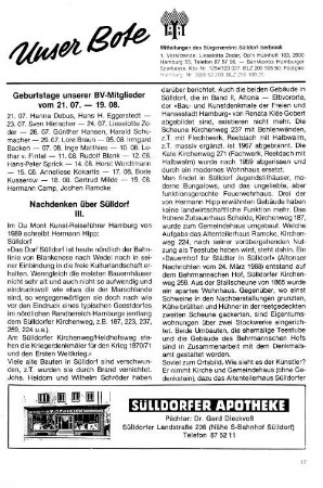 Nachdenken über Sülldorf III.