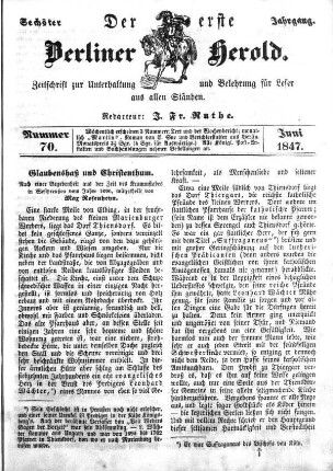 Nummer 70, Juni 1847