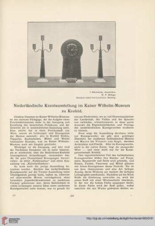 Niederländische Kunstausstellung im Kaiser Wilhelm-Museum zu Krefeld