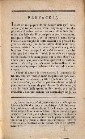Odes, Cantates, Épîtres Et Poésies Diverses de J. B. Rousseau, 1