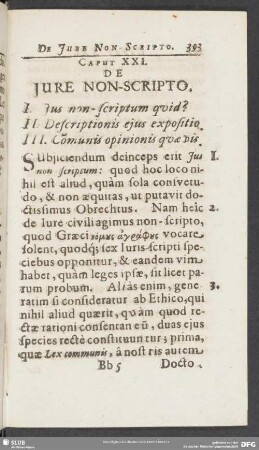 Caput XXI. De Iure Non-Scripto
