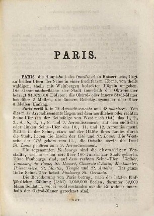 Neuer zuverlässiger Wegweiser in Paris und dessen Umgebungen : nebst Anhang: Die Reise von Deutschland nach Paris, Führer durch Strassburg, ... ; mit illustrirtem Plan von Paris und Umgebung in Farbendruck