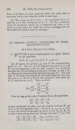 On certain general properties of point transformations.