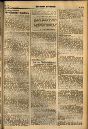 Zweite Ausgabe vom Dienstag, den 27. Dezember 1938.