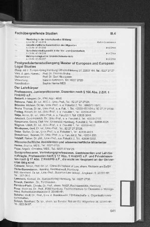 Postgraduiertenstudiengag Master of European and European Legal Studies