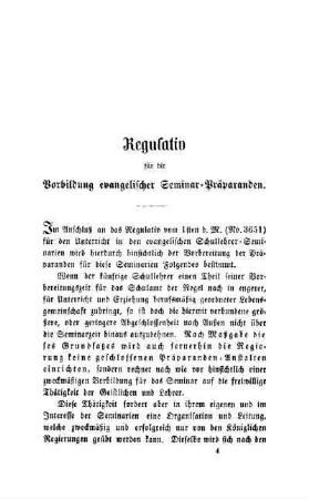 Regulativ für die Vorbildung evangelischer Seminar-Präparanden