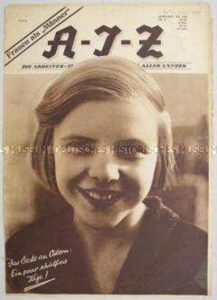 Proletarische Wochenzeitschrift "A-I-Z" u.a. zur 3. Reichskonferenz der Internationalen Arbeiterhilfe (IAH)
