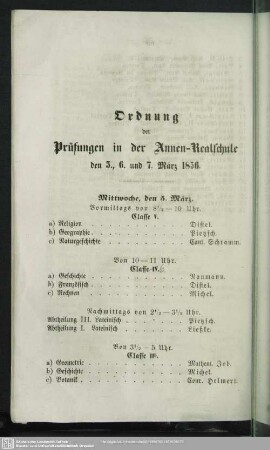 Ordnung der Prüfungen in der Annen-Realschule