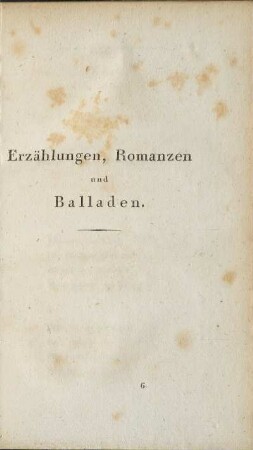 Erzählungen, Romanzen und Balladen.
