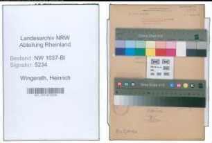 Entnazifizierung Heinrich Wingerath , geb. 04.12.1899 (Lehrer)